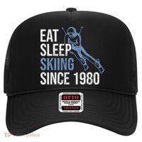Eat Sleep Skiing Repeat Skier Sport Winter Addiction Ski Cute Gift Hat thumb 0