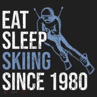 Eat Sleep Skiing Repeat Skier Sport Winter Addiction Ski Cute Gift Hat thumb 2