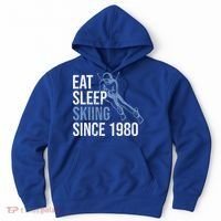 Eat Sleep Skiing Repeat Skier Sport Winter Addiction Ski Cute Gift Hoodie thumb 0