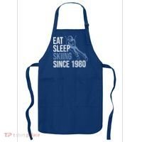 Eat Sleep Skiing Repeat Skier Sport Winter Addiction Ski Cute Gift Apron thumb 0