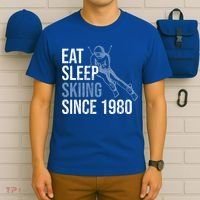 Eat Sleep Skiing Repeat Skier Sport Winter Addiction Ski Cute Gift T-Shirt thumb 6