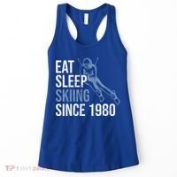 Eat Sleep Skiing Repeat Skier Sport Winter Addiction Ski Cute Gift Women's Tank Top thumb 0