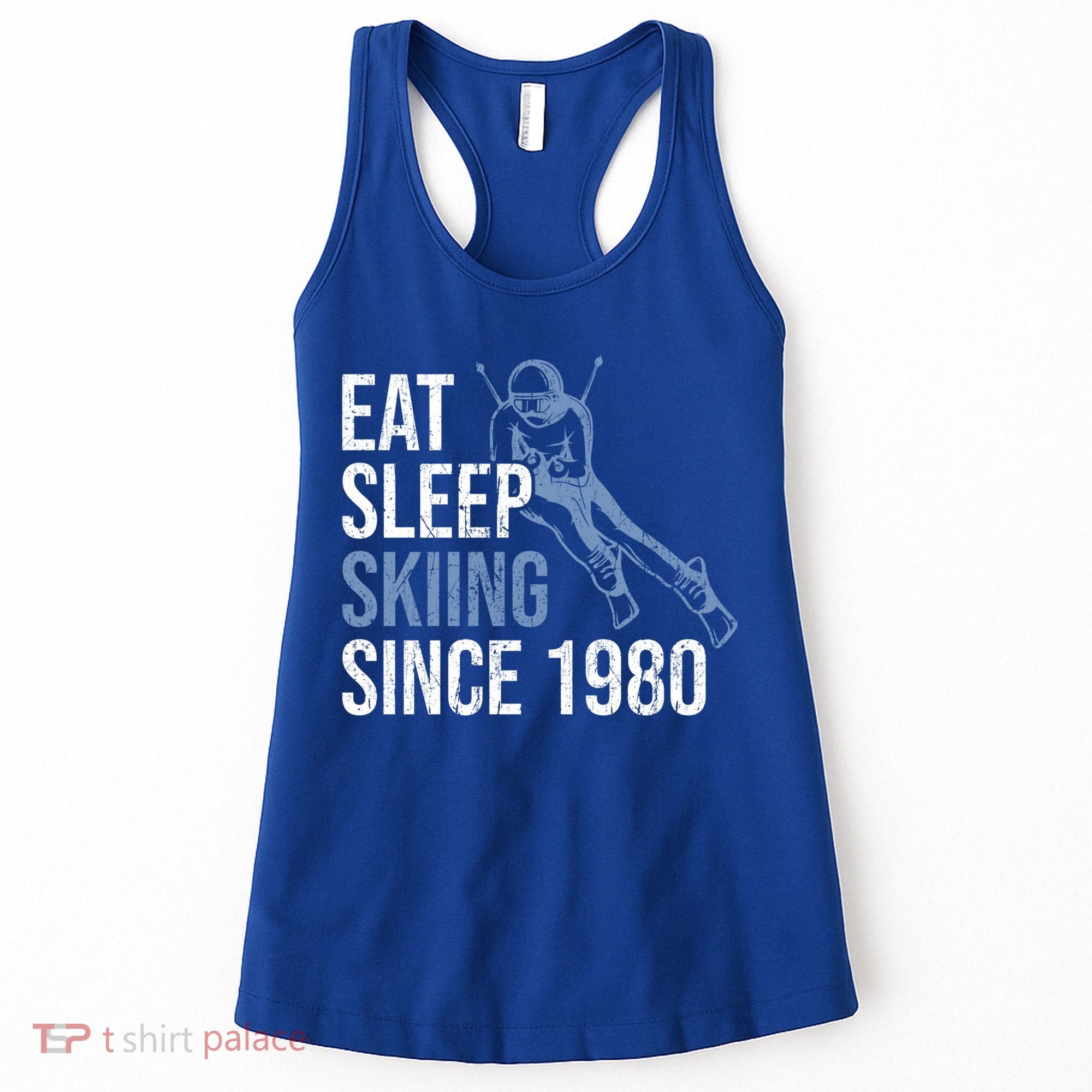 Eat Sleep Skiing Repeat Skier Sport Winter Addiction Ski Cute Gift Women's Tank Top
