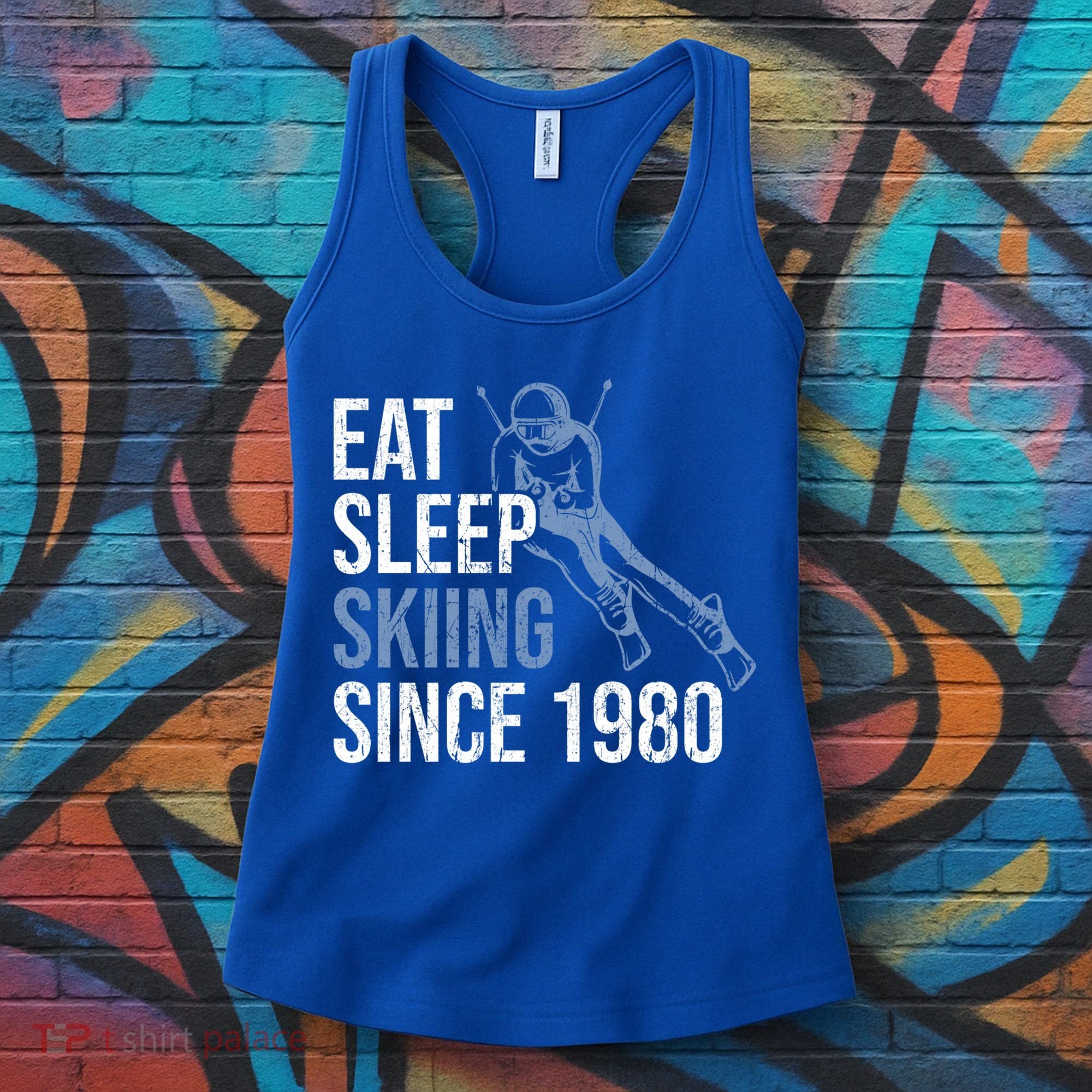 Eat Sleep Skiing Repeat Skier Sport Winter Addiction Ski Cute Gift Women's Tank Top