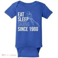 Eat Sleep Skiing Repeat Skier Sport Winter Addiction Ski Cute Gift Baby Bodysuit thumb 0