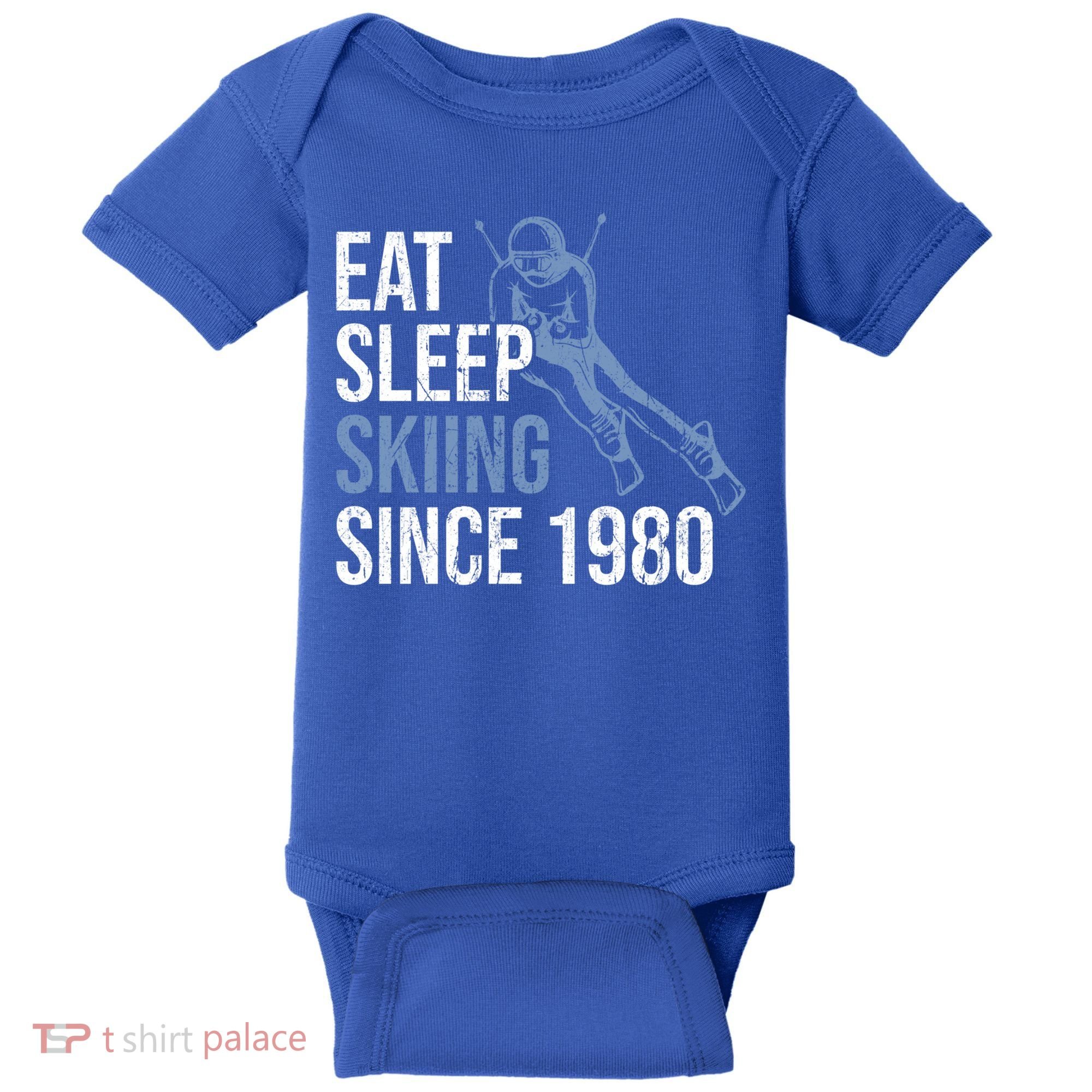Eat Sleep Skiing Repeat Skier Sport Winter Addiction Ski Cute Gift Baby Bodysuit