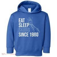 Eat Sleep Skiing Repeat Skier Sport Winter Addiction Ski Cute Gift Toddler Hoodie thumb 0