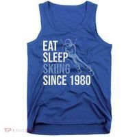 Eat Sleep Skiing Repeat Skier Sport Winter Addiction Ski Cute Gift Tank Top thumb 0