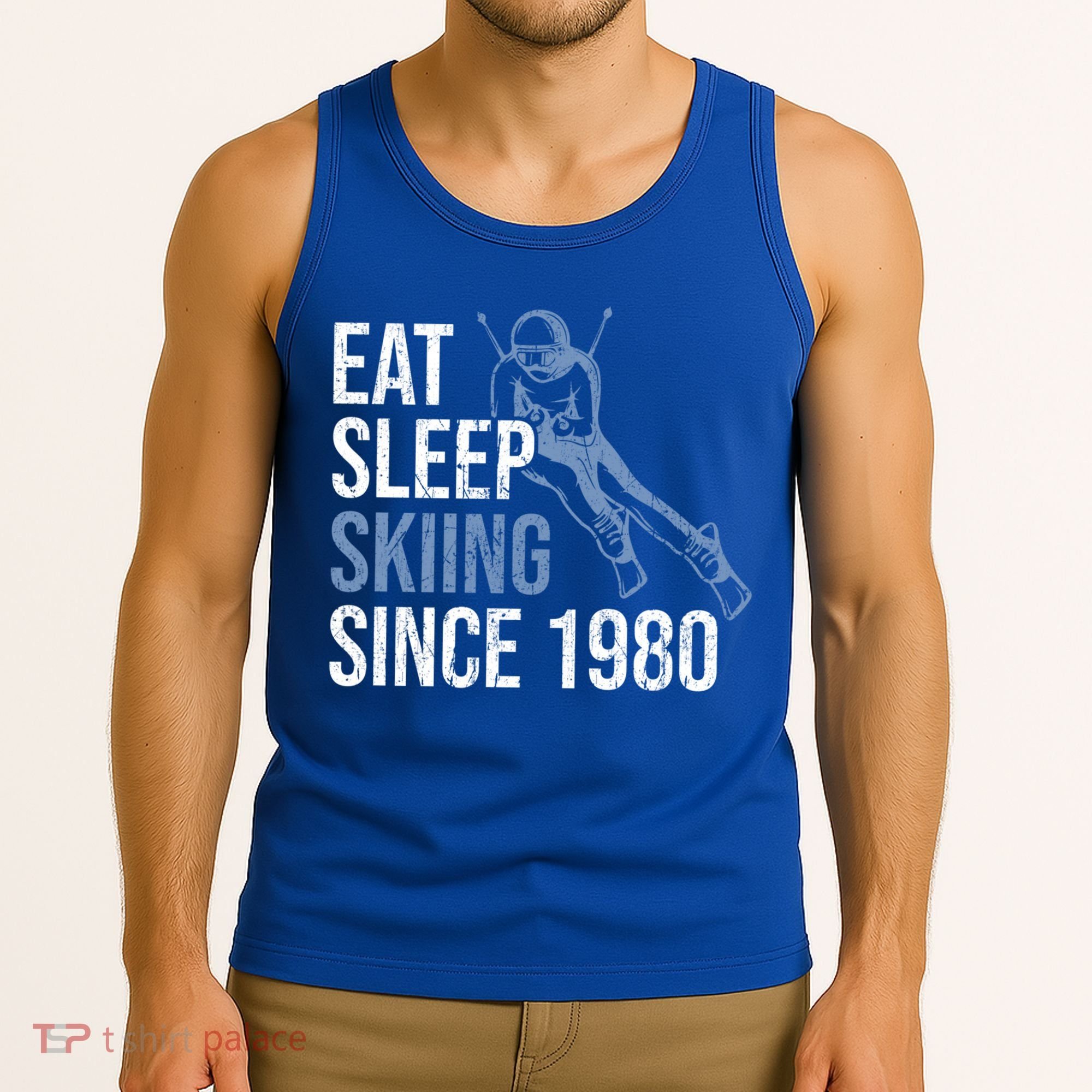 Eat Sleep Skiing Repeat Skier Sport Winter Addiction Ski Cute Gift Tank Top