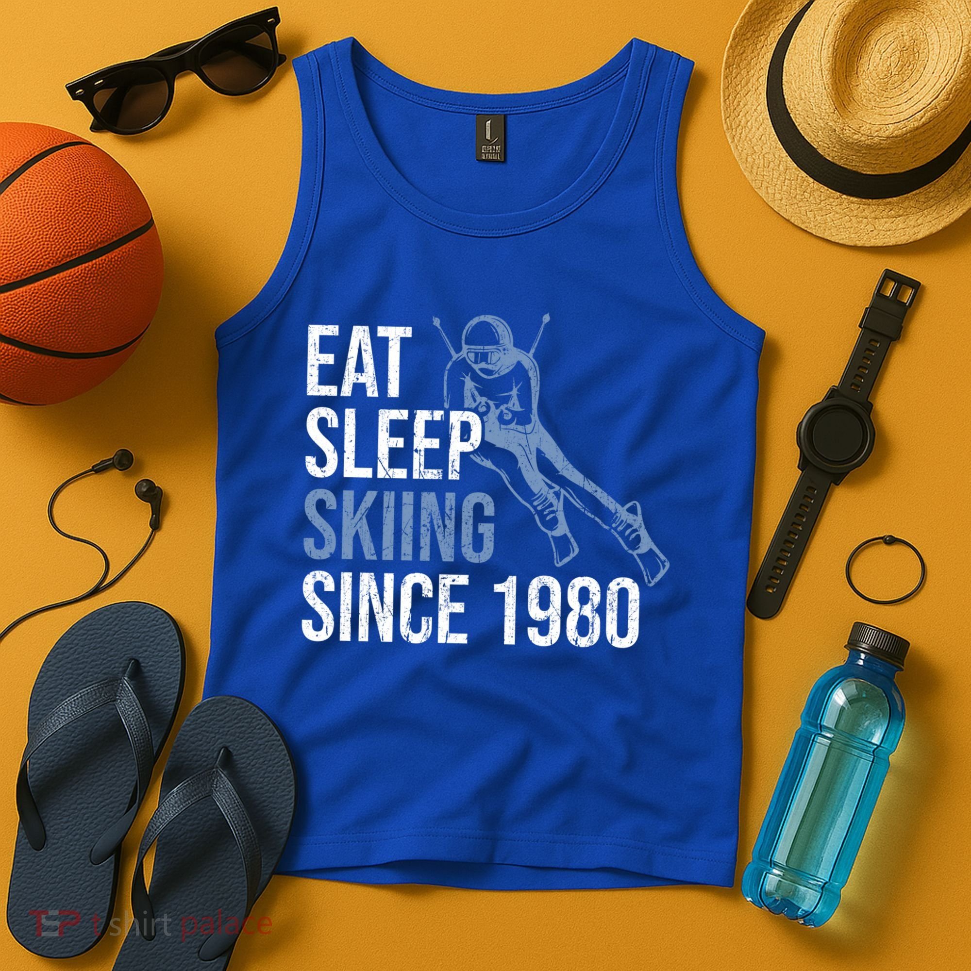 Eat Sleep Skiing Repeat Skier Sport Winter Addiction Ski Cute Gift Tank Top