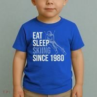 Eat Sleep Skiing Repeat Skier Sport Winter Addiction Ski Cute Gift Toddler T-Shirt thumb 2