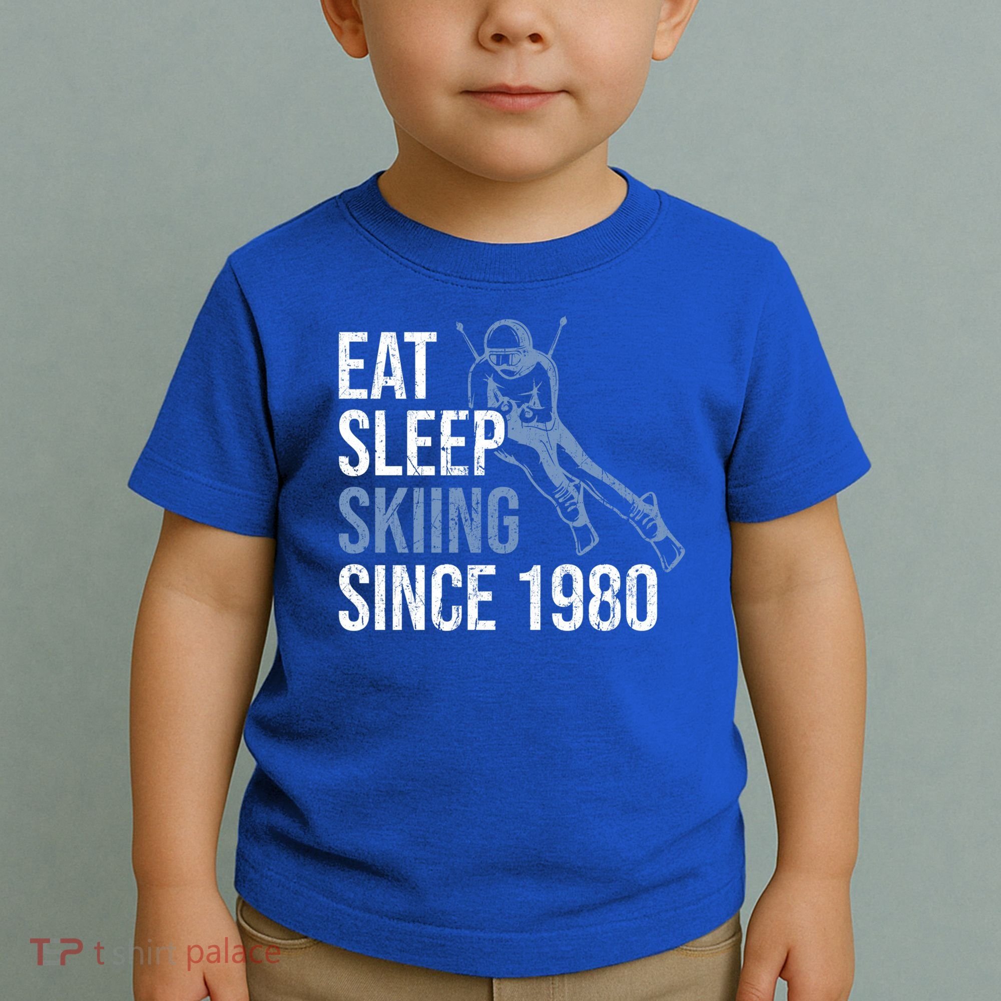 Eat Sleep Skiing Repeat Skier Sport Winter Addiction Ski Cute Gift Toddler T-Shirt