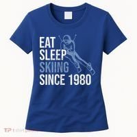 Eat Sleep Skiing Repeat Skier Sport Winter Addiction Ski Cute Gift Women's T-Shirt thumb 0