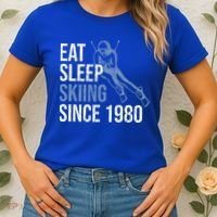 Eat Sleep Skiing Repeat Skier Sport Winter Addiction Ski Cute Gift Women's T-Shirt thumb 2