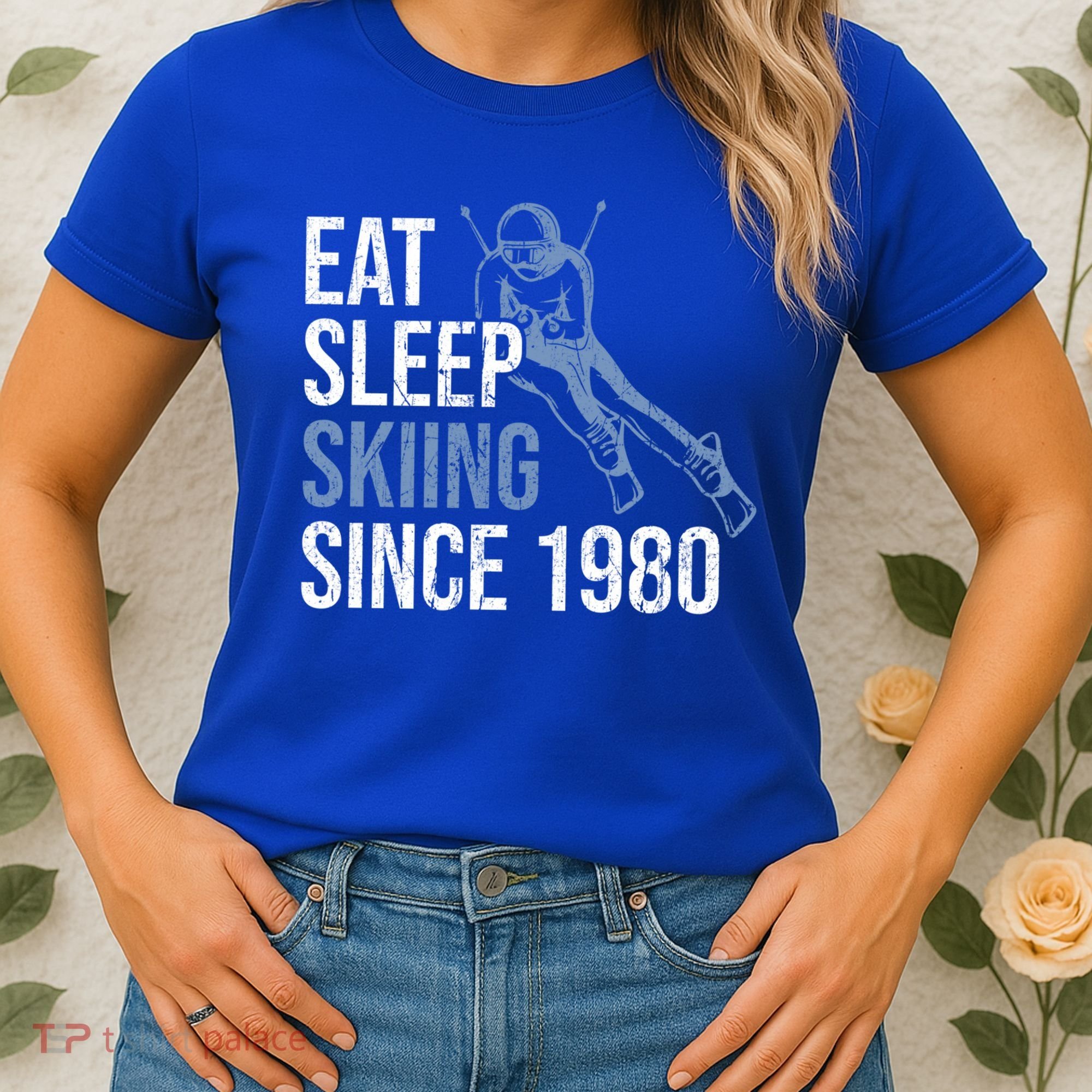 Eat Sleep Skiing Repeat Skier Sport Winter Addiction Ski Cute Gift Women's T-Shirt