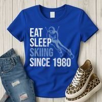 Eat Sleep Skiing Repeat Skier Sport Winter Addiction Ski Cute Gift Women's T-Shirt thumb 3