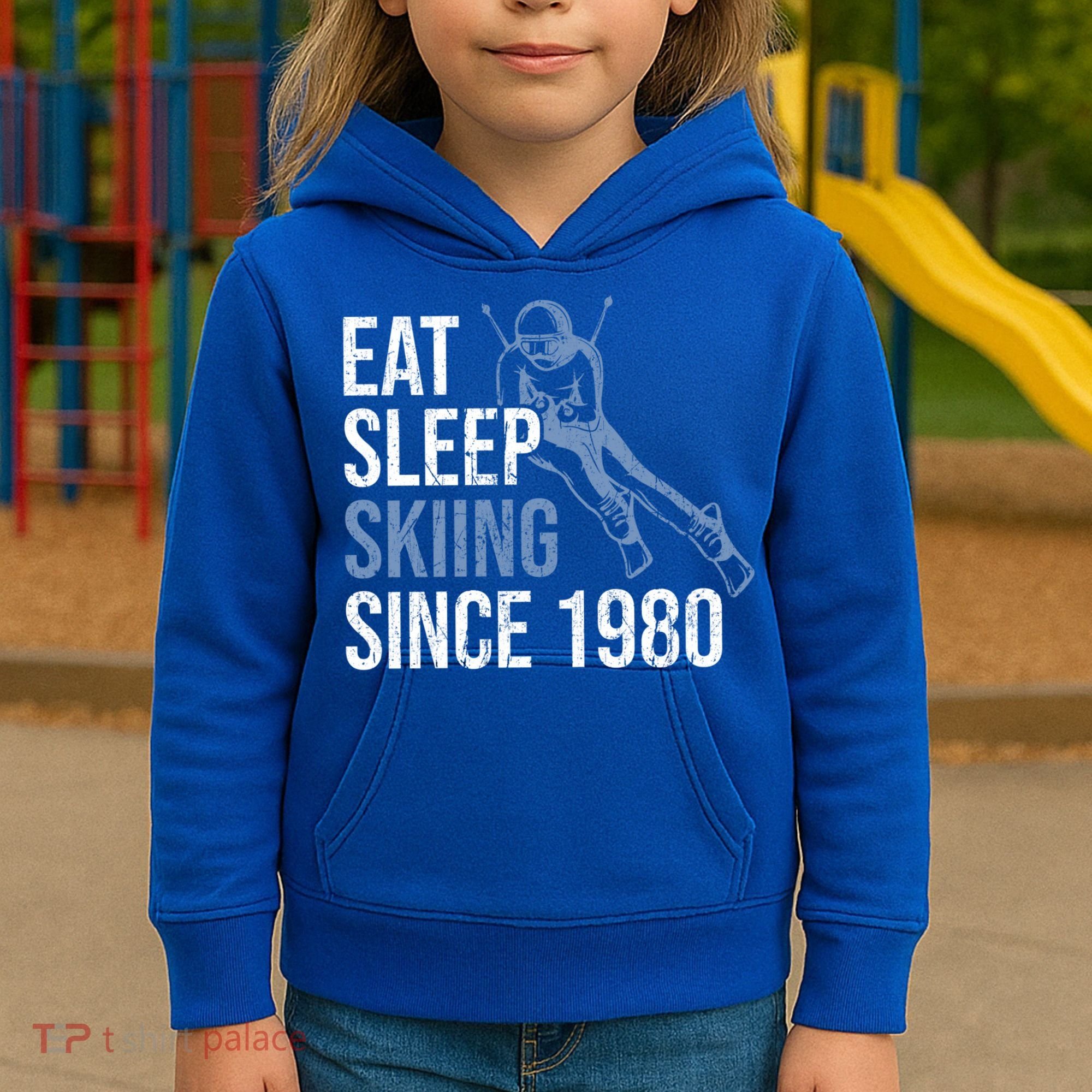 Eat Sleep Skiing Repeat Skier Sport Winter Addiction Ski Cute Gift Kids Hoodie