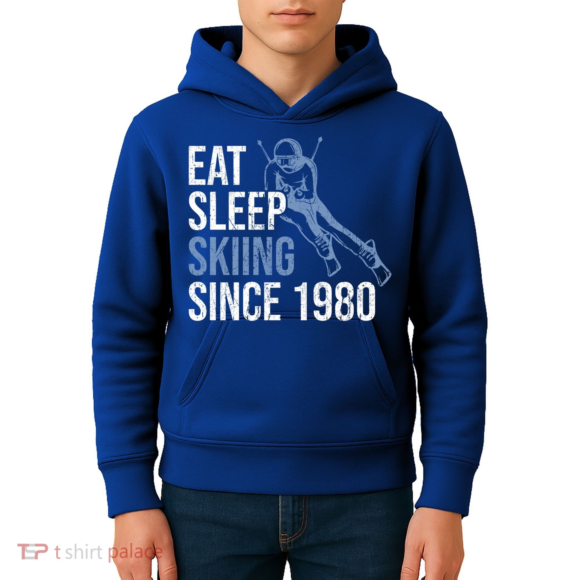 Eat Sleep Skiing Repeat Skier Sport Winter Addiction Ski Cute Gift Kids Hoodie