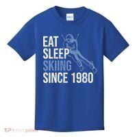 Eat Sleep Skiing Repeat Skier Sport Winter Addiction Ski Cute Gift Kids T-Shirt thumb 0