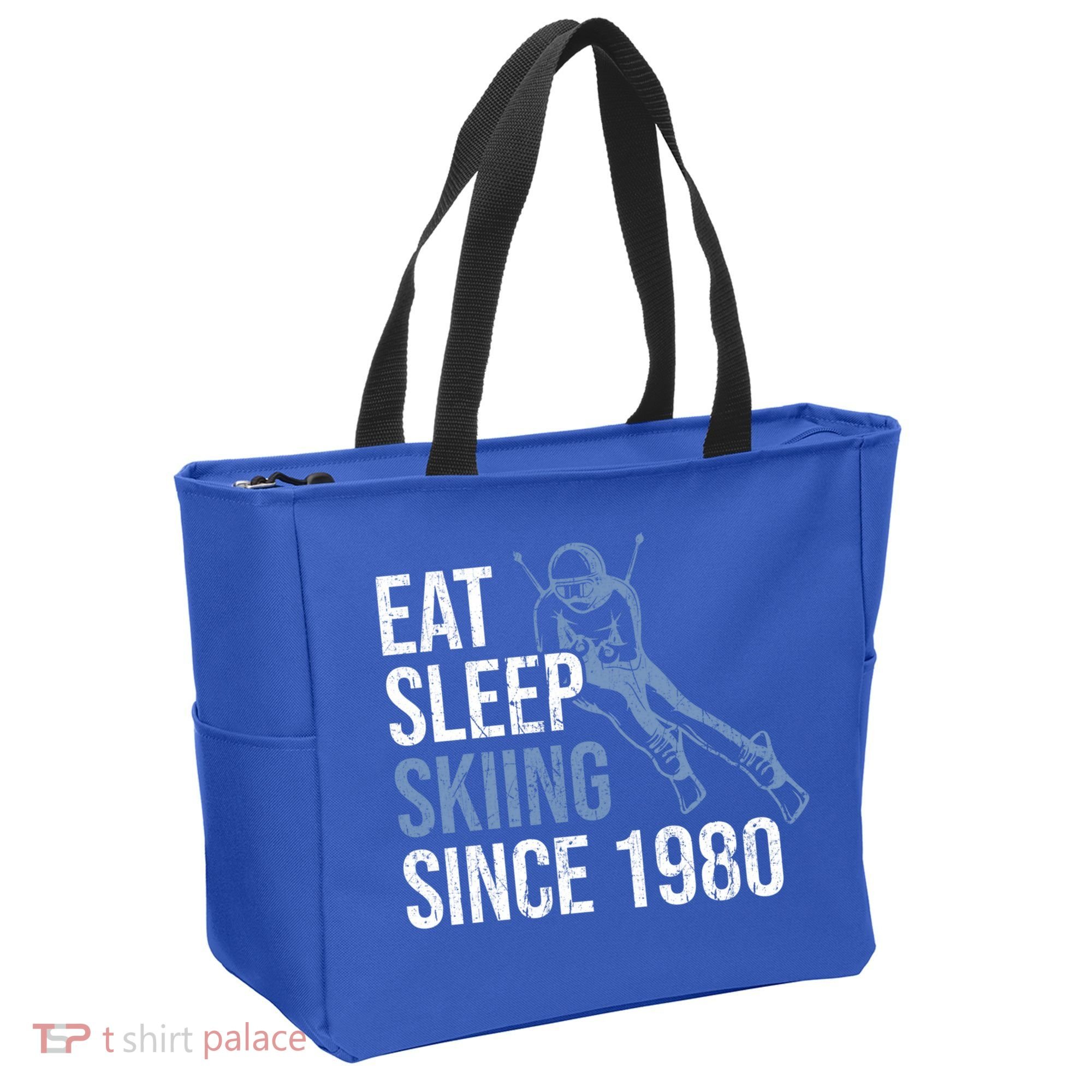 Eat Sleep Skiing Repeat Skier Sport Winter Addiction Ski Cute Gift Tote Bag