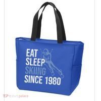 Eat Sleep Skiing Repeat Skier Sport Winter Addiction Ski Cute Gift Tote Bag thumb 3