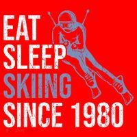 Eat Sleep Skiing Repeat Skier Sport Winter Addiction Ski Cute Gift Santa Hat thumb 1
