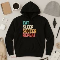 Eat Sleep Soccer Repeat Cool Soccer Lover Player Hoodie thumb 3