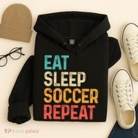 Eat Sleep Soccer Repeat Cool Soccer Lover Player Hoodie thumb 4