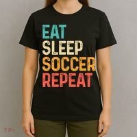 Eat Sleep Soccer Repeat Cool Soccer Lover Player T-Shirt thumb 4