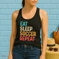 Eat Sleep Soccer Repeat Cool Soccer Lover Player Women's Tank Top thumb 2