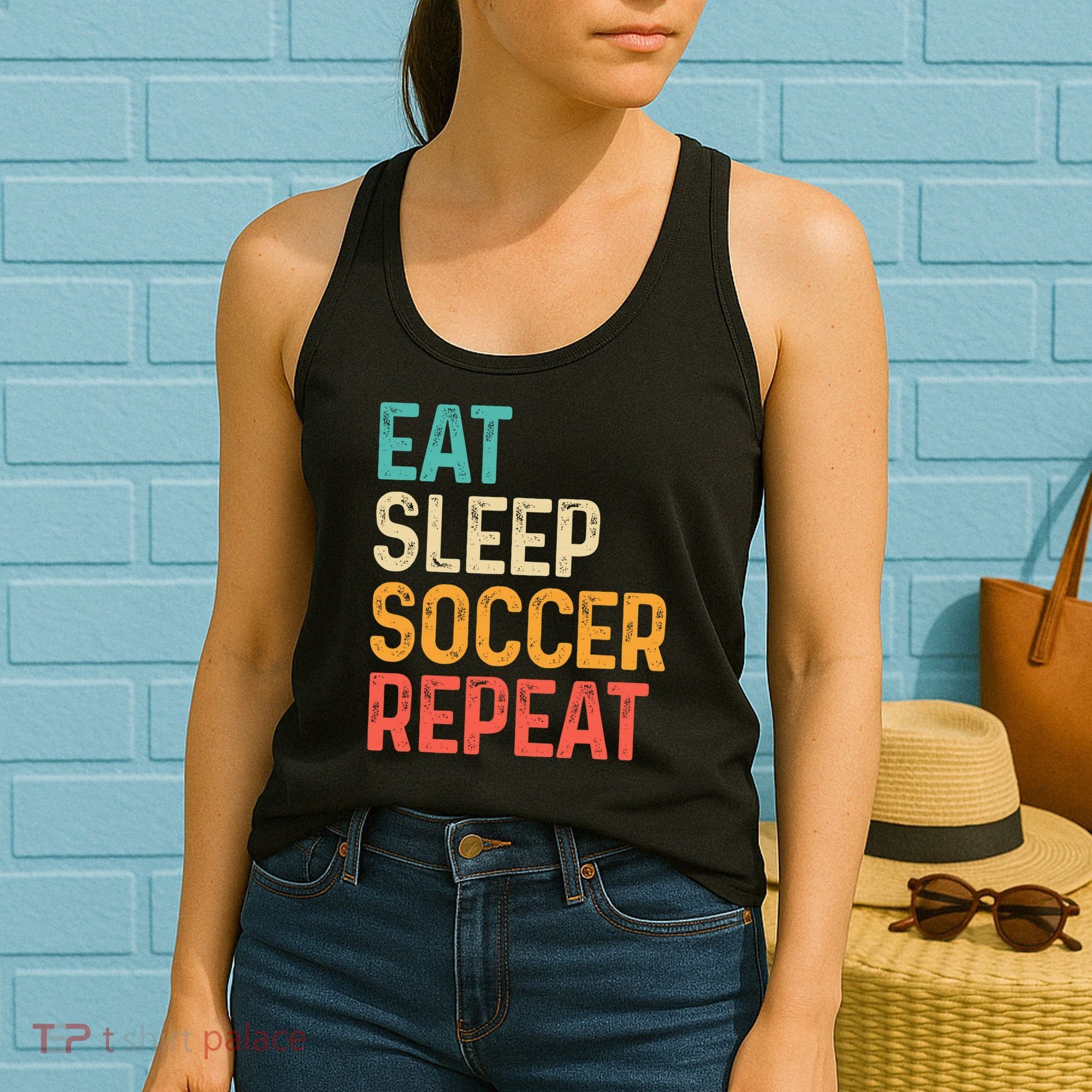 Eat Sleep Soccer Repeat Cool Soccer Lover Player Women's Tank Top
