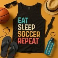 Eat Sleep Soccer Repeat Cool Soccer Lover Player Tank Top thumb 4