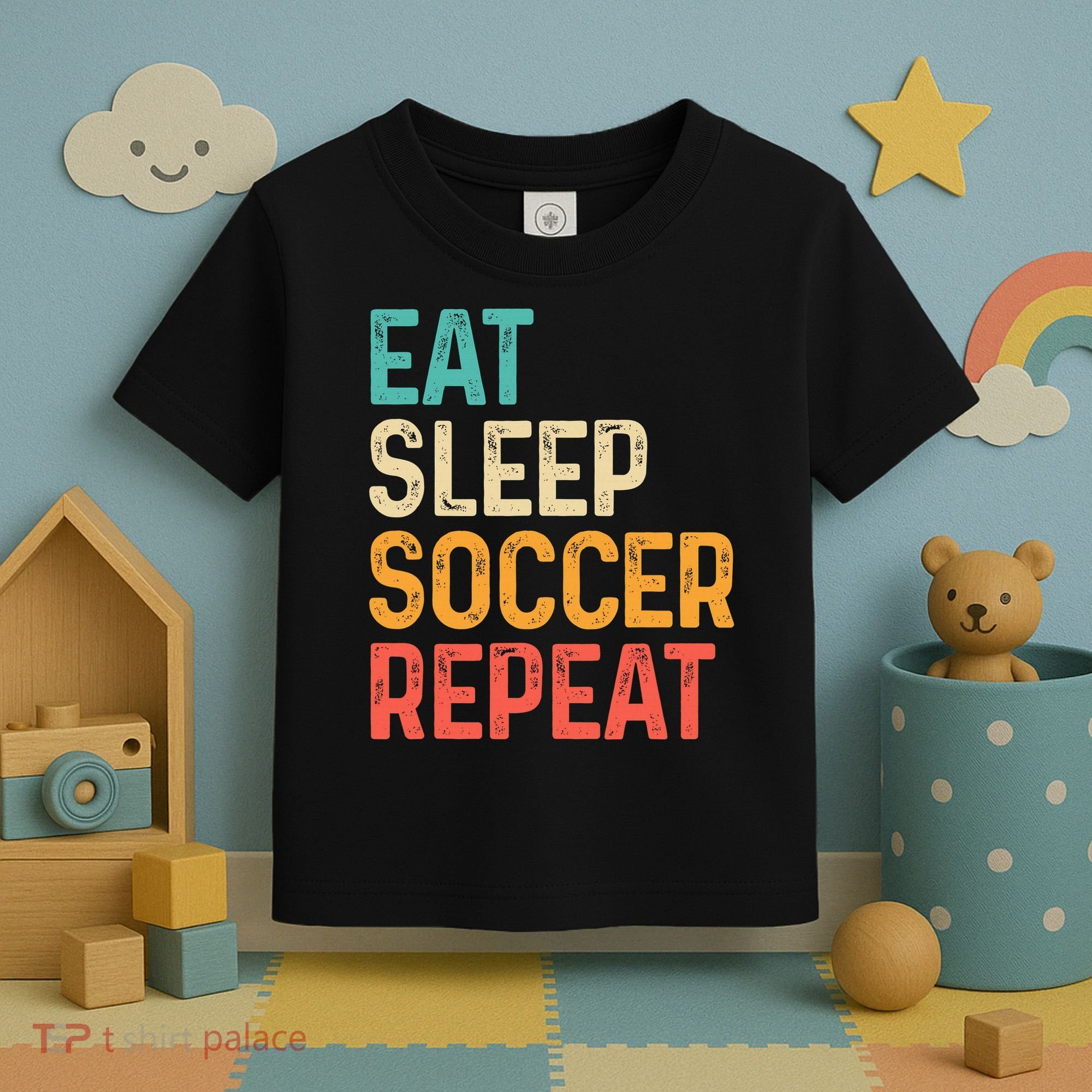 Eat Sleep Soccer Repeat Cool Soccer Lover Player Toddler T-Shirt