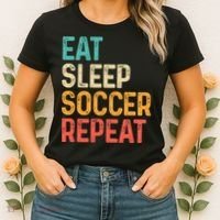 Eat Sleep Soccer Repeat Cool Soccer Lover Player Women's T-Shirt thumb 2