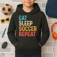 Eat Sleep Soccer Repeat Cool Soccer Lover Player Kids Hoodie thumb 2