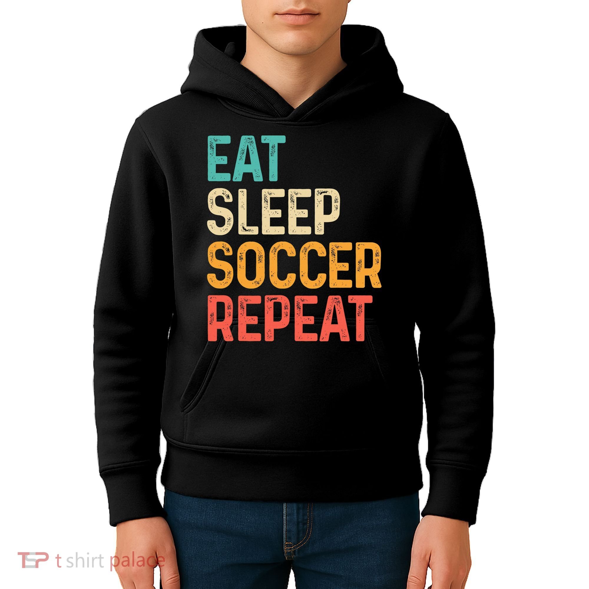 Eat Sleep Soccer Repeat Cool Soccer Lover Player Kids Hoodie