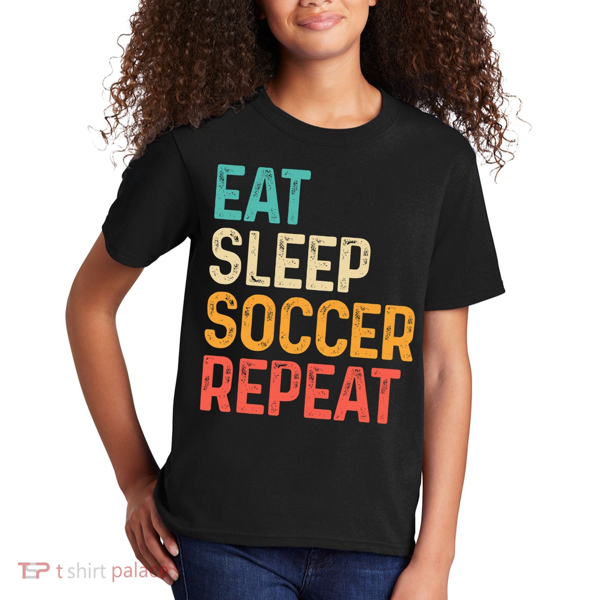 Eat Sleep Soccer Repeat Cool Soccer Lover Player Kids T-Shirt