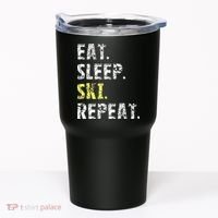 Eat Sleep Skiing Repeat Snow Sport Funny Ski Skiing Tumbler thumb 0