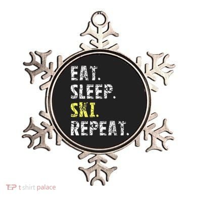 Eat Sleep Skiing Repeat Snow Sport Funny Ski Skiing Ornament