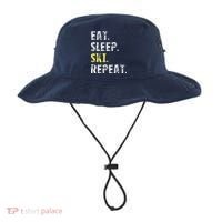 Eat Sleep Skiing Repeat Snow Sport Funny Ski Skiing Bucket Hat thumb 0