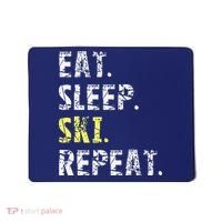 Eat Sleep Skiing Repeat Snow Sport Funny Ski Skiing Mousepad thumb 0