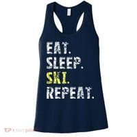 Eat Sleep Skiing Repeat Snow Sport Funny Ski Skiing Women's Tank Top thumb 0