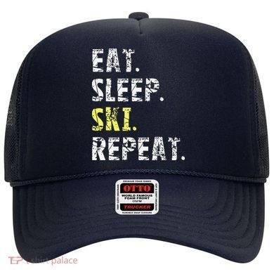 Eat Sleep Skiing Repeat Snow Sport Funny Ski Skiing Hat
