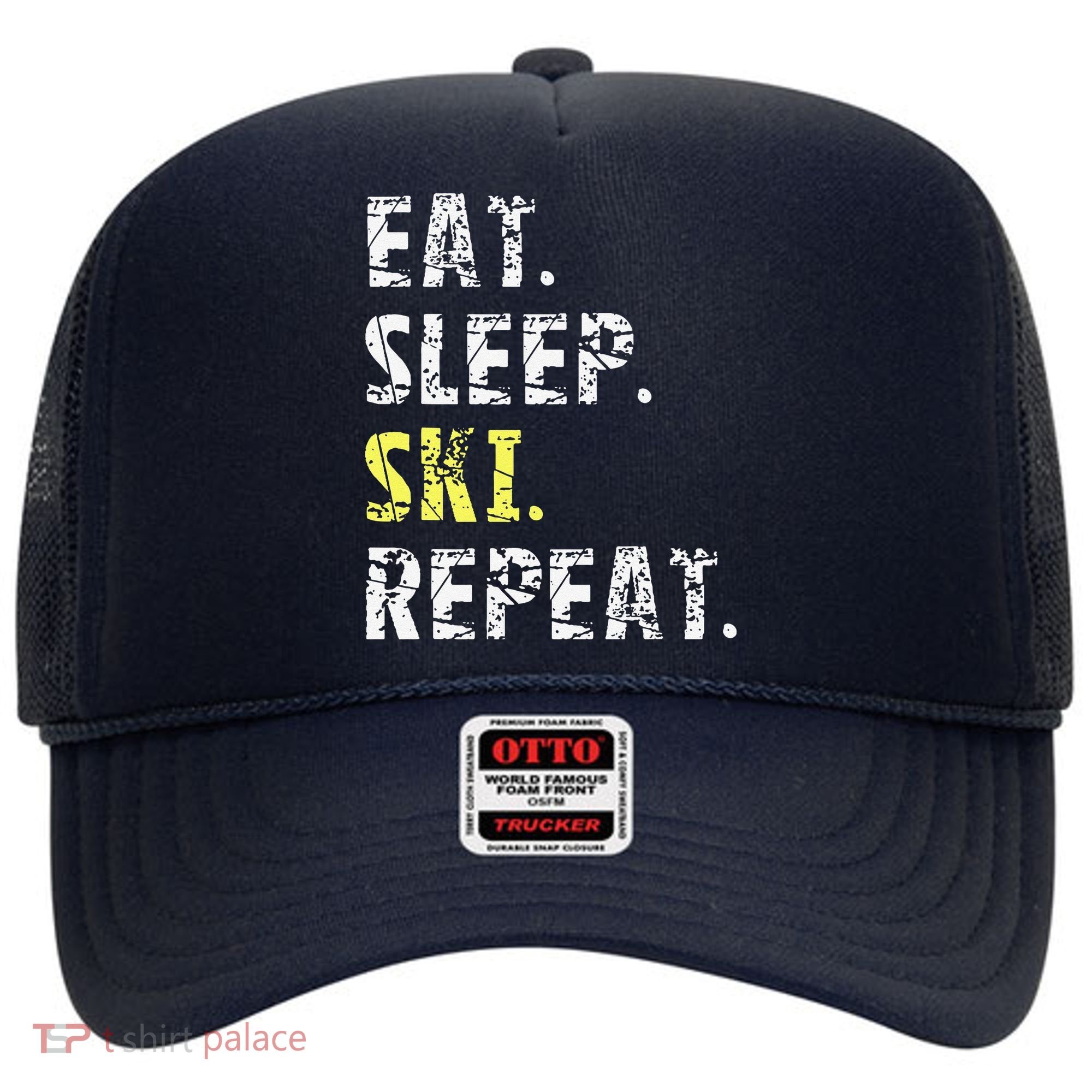 Eat Sleep Skiing Repeat Snow Sport Funny Ski Skiing Hat