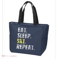 Eat Sleep Skiing Repeat Snow Sport Funny Ski Skiing Tote Bag thumb 3
