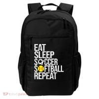 Eat Sleep Soccer Softball Repeat Funny Ball Backpack thumb 0