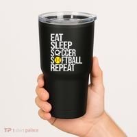 Eat Sleep Soccer Softball Repeat Funny Ball Tumbler thumb 2
