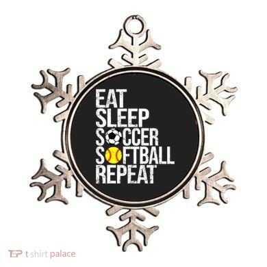 Eat Sleep Soccer Softball Repeat Funny Ball Ornament