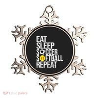 Eat Sleep Soccer Softball Repeat Funny Ball Ornament thumb 0