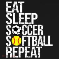 Eat Sleep Soccer Softball Repeat Funny Ball Ornament thumb 1